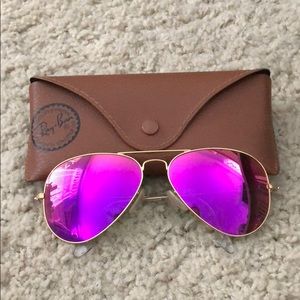 Pink Flash Ray-Ban Aviators- Polarized